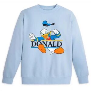 Disney Angry Donald Duck Sweatshirt Disneyland Resort Light Blue GUC Sz S/M